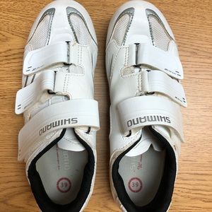 Cycling shoes WITH cleats great for indoor/outdoor